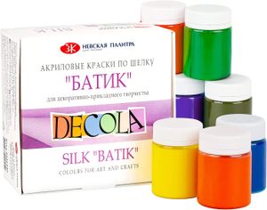 Decola - Seidenfarben Set | 9 x 50 ml Batikfarben Set | Textilfarben / Stofffarben abwaschbar | Qualität von Nevskaya Palitra