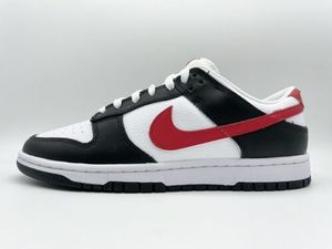 Nike Dunk Low Panda Red Swoosh Black White