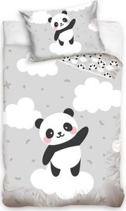 Povlečení bavlna do postýlky Panda na obláčku 100x135, 40x60 cm