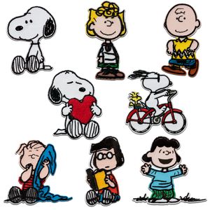 Mono-Quick Peanuts © Snoopy Set 8 Stück - Aufnäher, Bügelbild, Aufbügler, Applikationen, Patches, Flicken, zum aufbügeln