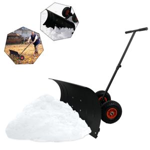 UISEBRT Lopata na sneh s kolieskami Mobilná lopata na sneh 5-cestná výškovo nastaviteľná lopata na sneh 75 cm pracovná šírka, výška 42 cm