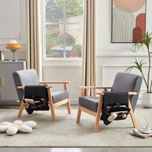 IPOTIUS 2er Polstersessel ,Lounge Sessel , Retro Sessel Stuhl ,Polsterstuhl ,Klassische Sessel ,für Wohnzimmer Schlafzimmer Grau