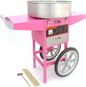 Rosa ZuckerwattemaschineZuckerwattegerät Zuckerwatte mit Wagen, Schubfach und