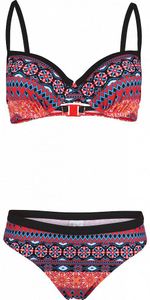 Stuf Tribal 3-L Damen Bikini Set C-Cup rot blau Gr 42C