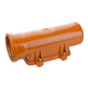 KG Reinigungsrohr / Revisionsrohr DN 125 KGRE PVC Abwasserrohr orange