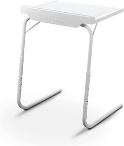 Table Express mit Clip LED Lampe | Beistelltisch | Couch-Tisch | Serviertisch | bis 25 kg Traglast | 18 Einstellmöglichkeiten | Halterung für Tablet & Smartphone