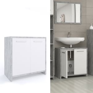 Vicco Kiko White Concrete Vanity Unit 58 x 60 x 33 cm Dřevěné konstrukce