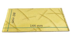 Ersatzglas für Grablaterne | Grablicht - Gussantik Gelb - nach Wunschmaß -  144 mm x 80 mm
