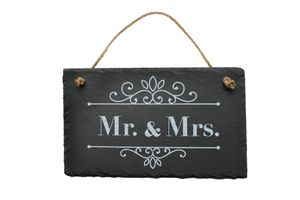 Schiefertafel Hochzeit Mr & Mrs Dekoschild 24,5 x 15 cm