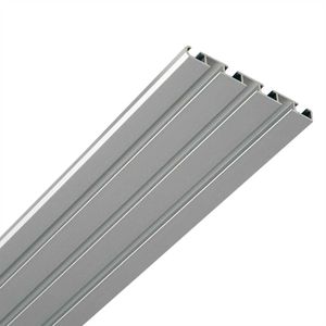 Alu Vorhangschienen drehbar, Wendeschiene "Silber" in 90cm,3/4Lauf Vorhangschiene aus Aluminium