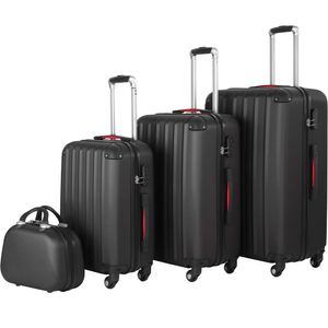 Pucci 4-dielna sada pevných kufríkov, 3 vozíky a kozmetický kufrík z odolného ABS plastu