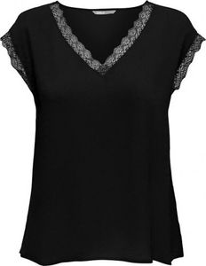 Jack&Jones ONLJASMINA S/S V-NECK LACE TOP NOOS Black XS