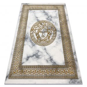 Teppich EMERALD exklusiv 1011 Glamour, Medusa griechischer Rahmen creme / gold (Größe: 80x150 cm)