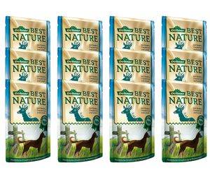 Dehner Best Nature Hundefutter, Nassfutter, für ausgewachsene Hunde, Wild / Nudeln / Cranberries, 12 x 150 g Beutel (1.8 kg)