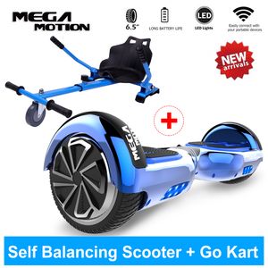 Elektro Scooter Self Balancing Scooter 6.5” Segway Geschenk für Kinder und Erwachsene - Bluetooth-Lautsprecher LED-Leuchten 700W+hoverkart