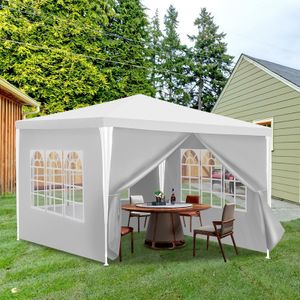 TolleTour Pavillon Wasserdicht – Terrassenpavillon mit Verbolzung, perfektes Gartenzelt für Partys Weiß 3x3m