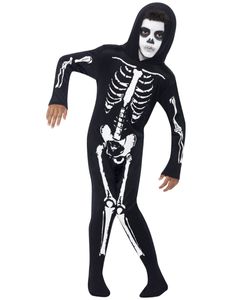 Skelett Overall Kostüm, Kind, Größe:M