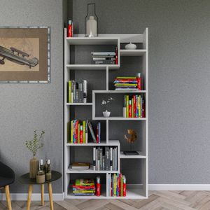 Skye Decor, Kuttap- Kuttap KLN, Weiß, Bücherregale, 182x90x22 cm, 100% Melaminbeschichtete Partikelplatte