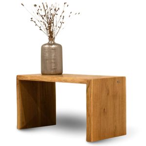 holz4home® Massivholz Hocker S I Sitzbank aus Eiche mit Baumkante ohne Lehne I 80x40x45 cm LxBxH I Holzbank