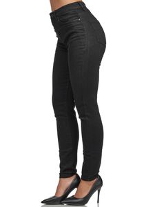 Tazzio Damen Skinny Fit High Waist Jeans F107 Schwarz 48