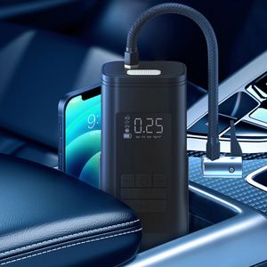 Luftpumpen, Elektrische Luftpumpe, wiederaufladbare Luftpumpe, Luftkompressor, Powerbank, LCD Display, mit LED-Licht, für Auto, Fahrrad, Bälle