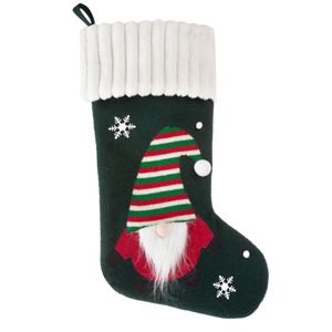 Vianočná dekorácia - Zelená ponožka s 3D škriatkom, 50 cm, ZA-429711