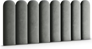 Muralo Polsterpaneel ovales WANDPOLSTER Wandkissen Bettkopfteil Wandpaneel Magic Velvet Grau 2241 20cm x 60cm