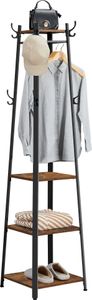 VASAGLE wieszak na ubrania LCR80X brązowy metalowy 8 haczyków 43,0 x 180,0 cm