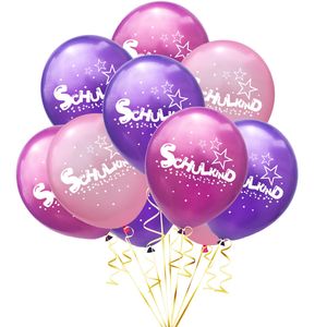 Oblique Unique 10x Luftballons Schuleinführung Einschulung Schulanfang Deko Schulkind und Stern Motive - Farbmix