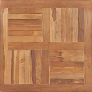 vidaXL Tischplatte Massivholz Teak Quadratisch 80¡Á80¡Á2,5 cm