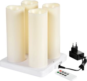 Duni LED Stumpenkerze wiederaufladbar 220 x 75mm 12 Std. Weiß