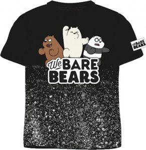 We Bare Bears Jungen T-Shirt | Grizz, Panda & Eisbär | schwarz,146