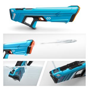 SpyraGO Wasserpistole Elektronische, Automatische Premium Wasserpistole - 9 Meter Reichweite, LED Display, schnelles Aufladen, Sommer Spielzeug (Blau)