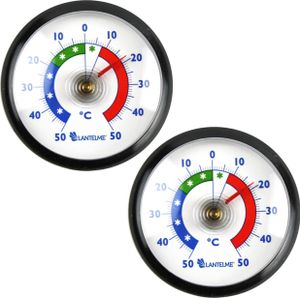 Thermometer für Gefrierschrank und Kühlschrank 2 Stück Set selbstklebend analog
