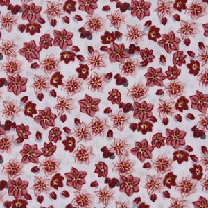 Baumwollstoff Organic Bio Popeline Blumen klein weiß rot rosa 1,45m Breite