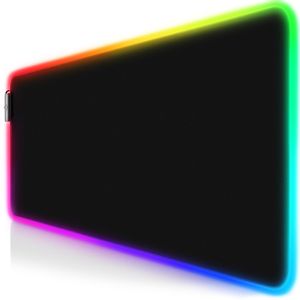 Titanwolf RGB Gaming Mauspad, Mousepad XL 800 x 300mm verbessert Präzision & Geschwindigkeit, black