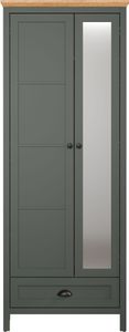 Stanton Kleiderschrank grün, Eiche Nachbildung.