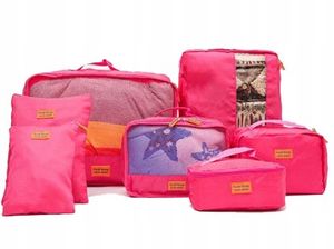 Organizer für Kleidung Organizer Set Kleidertaschen Reiseorganizer Reisetaschen 7 Stück In Rosa
