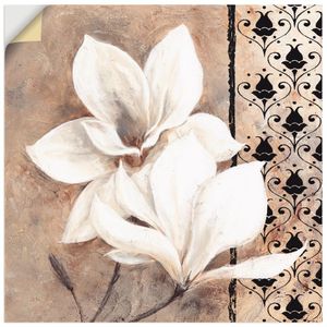 ARTland Wandbild, selbstklebend Klassische Magnolien mit Ornamenten Größe: 40x40 cm