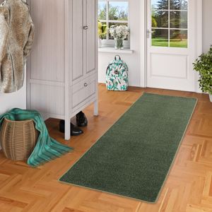 Trend Velours Läufer Teppich Joy Meliert Grün, Größe:80x240 cm