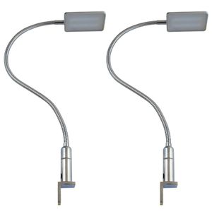 kalb | LED Bettleuchte 4W dimmbar warmweiß Leseleuchte flexibler Schwanenhals Nachttischlampe Nachtlicht, Auswahl:2er Set chrom