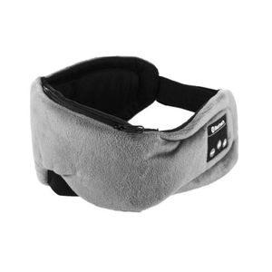 INF Schlafmaske mit integrierten kabellosen Kopfhörern, Bluetooth 5.0, schwarz Grau