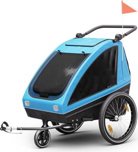 klarfit GoKiddo, přívěs na kolo, skládací, integrované brzdy, rostoucí, pro 2 děti