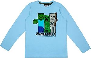 Minecraft Langarmshirt in verschiedenen Designs (Blau, 128)