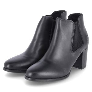 Rieker Damen Chelsea Boot Stiefelette Blockabsatz Leder Reißverschluss 50194, Größe:37 EU, Farbe:Schwarz