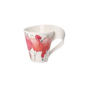 Villeroy & Boch New Wave Caffè Animals of the World Rosa Flamingo Becher mit Henkel in Geschenkverpackung 0,30 L