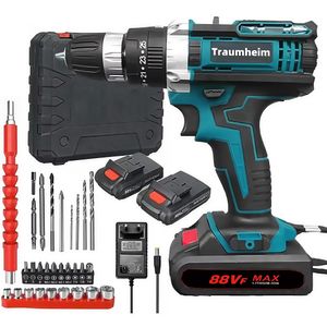 21V-Elektrobohrer-Set mit 2 1500-mAh-Akkus und einem Ladegerät, 2 Geschwindigkeiten, 3-in-1-Arbeitsmodus, 28 Zubehörteile, geeignet für Hofrenovierung 21V-Elektrobohrer-Set mit 2 1500-mAh-Akkus und einem Ladegerät, 2 Geschwindigkeiten, 3-in-1-Arbeitsmodus, 28 Zubehörteile, geeignet für Hofrenovierung