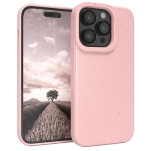 EAZY CASESchutzhülle kompatibel mit Apple iPhone 14 Pro , Hülle biologisch abbaubar, nachhaltigesCase mit Kameraschutz bestehend aus Pflazenfasern, Pink