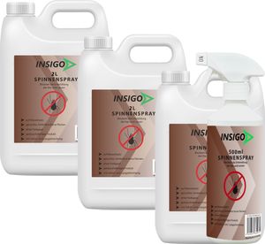 INSIGO 3x2L + 500ml Anti Spinnenspray Spinnenmittel Spinnenabwehr gegen Spinnen-Bekämpfung Spinnen vertreiben Schutz Zecken Ungeziefer