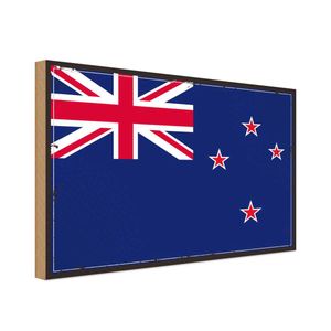 vianmo Holzschild Holzbild 18x12 cm Neuseeland Fahne Flagge